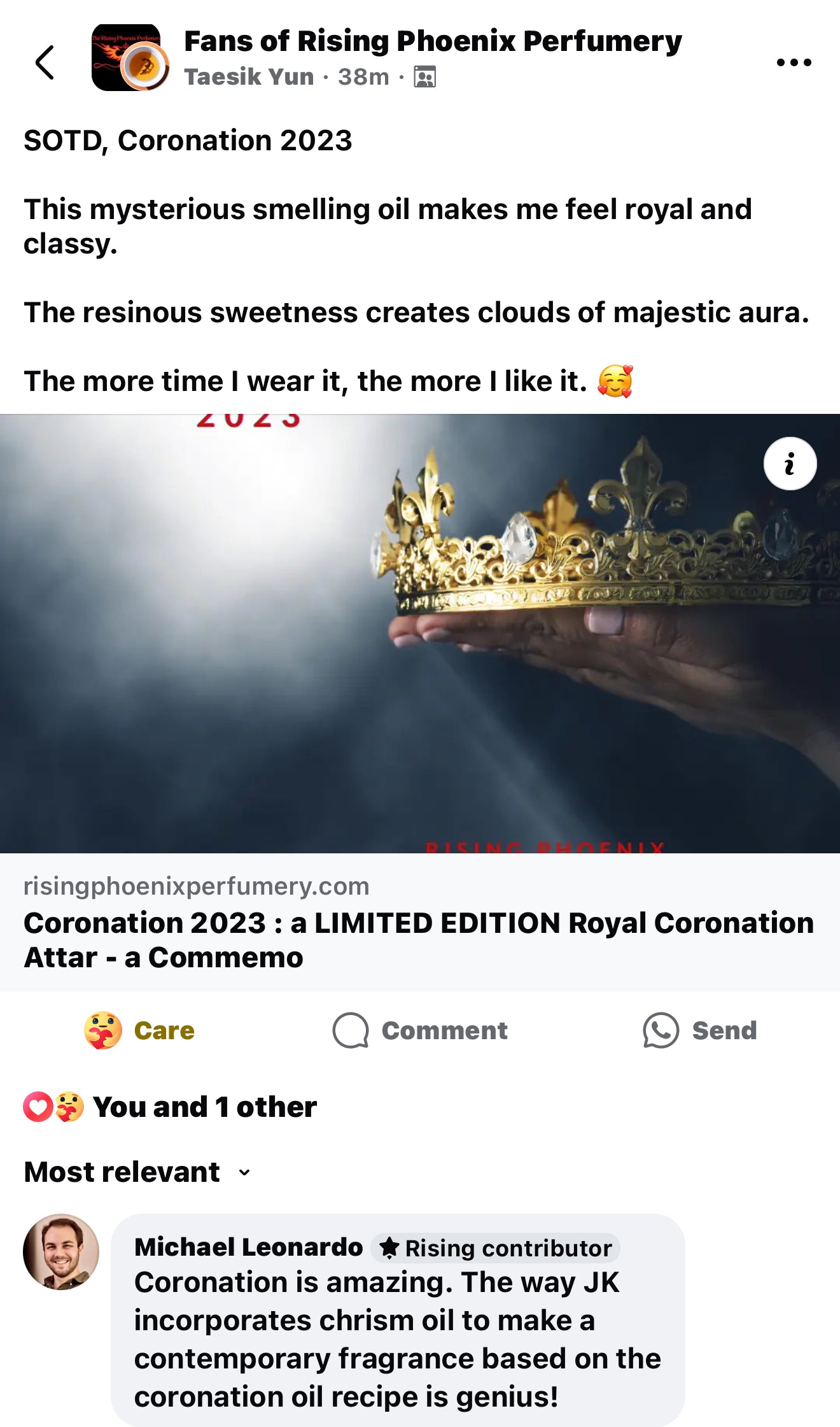 Coronation 2023 : a LIMITED EDITION Royal Coronation Attar - a Commemoration for the new King of England - Ghaliyah Royal Anointing Oil