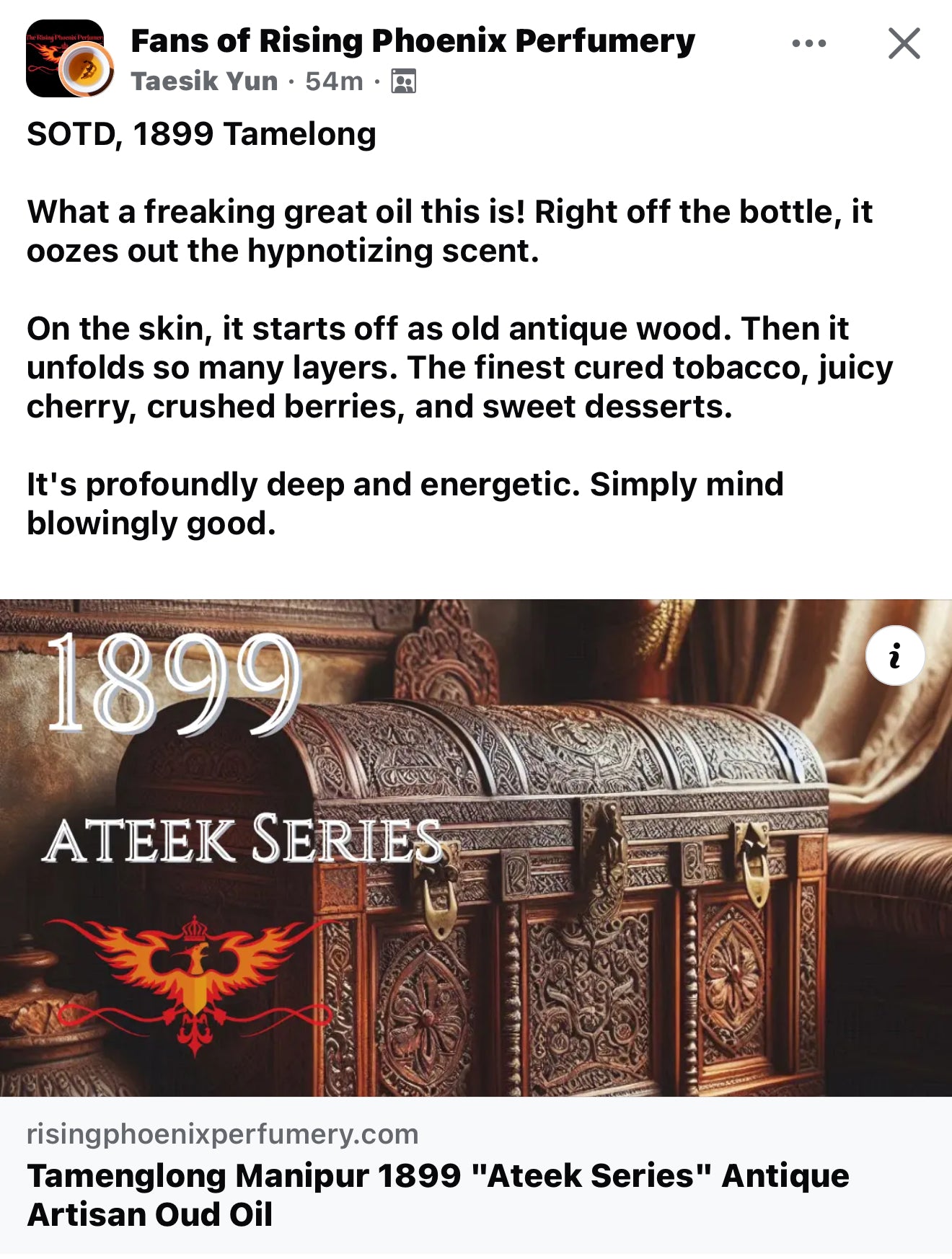 Tamenglong Manipur 1899 "Ateek Series" Antique Artisan Oud Oil