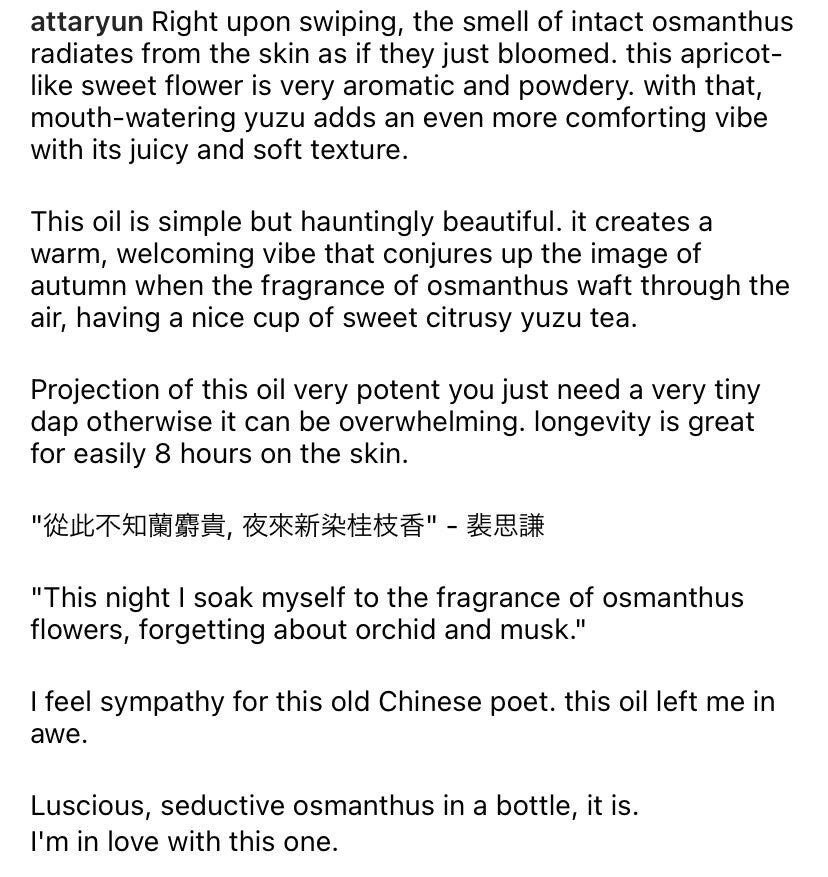 Osmanthus Attar (Fragrant Olive) 2020