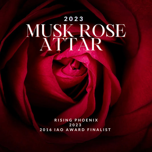 Musk Rose Attar 2023 NEW BATCH *similar to the old batches - Available in Quarter Tola as a Pure Attar - or in a 15mL EdP Atomizer - RisingPhoenixPerfumery.com