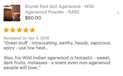 Brunei Red Soil Agarwood - Wild Agarwood Powder - RARE - RisingPhoenixPerfumery.com