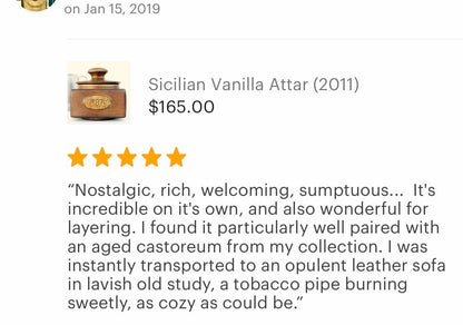 Sicilian Vanilla Attar 2020 - RisingPhoenixPerfumery.com
