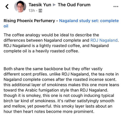 Nagaland Study Set 2019 : Incense Grade Fraction Set of 3 + Full Oil (4 - 0.3g V-Vials total) - Pure Oud Oil - RisingPhoenixPerfumery.com
