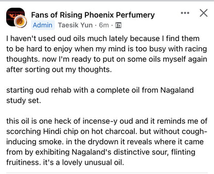 Nagaland Study Set 2019 : Incense Grade Fraction Set of 3 + Full Oil (4 - 0.3g V-Vials total) - Pure Oud Oil - RisingPhoenixPerfumery.com