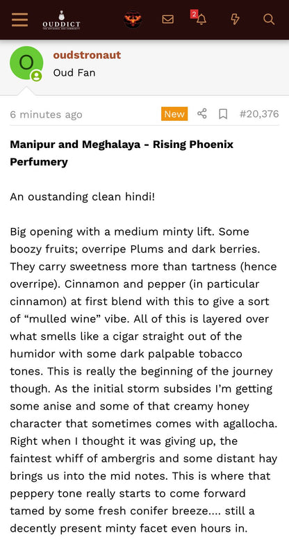 Manipur and Meghalaya 2020 - Steam Distilled Pure Wild Oud Oil - RisingPhoenixPerfumery.com
