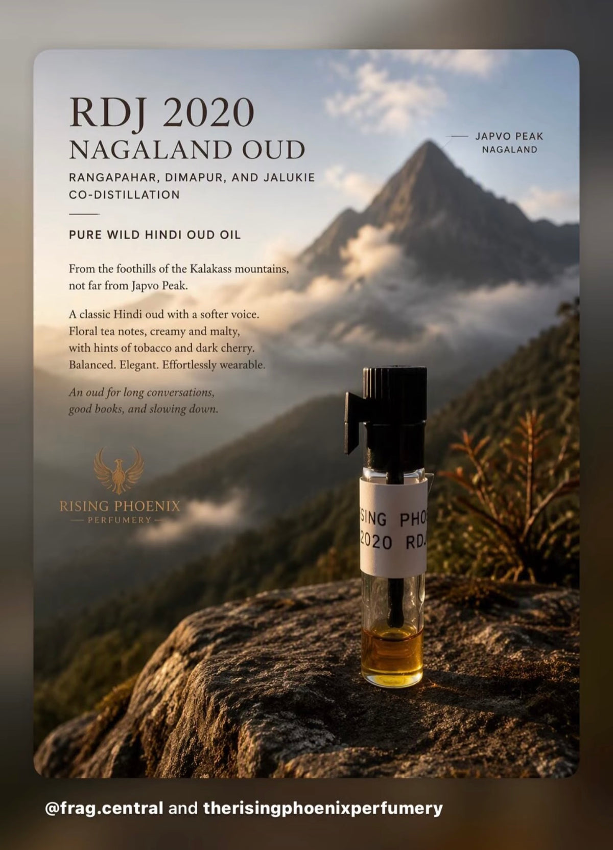 RDJ 2020 Nagaland Oud : Rangapahar, Dimapur, and Jalukie Co-distillation - Pure Wild Hindi Oud Oil