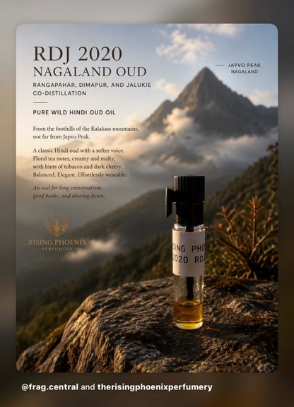 RDJ 2020 Nagaland Oud : Rangapahar, Dimapur, and Jalukie Co-distillation - Pure Wild Hindi Oud Oil