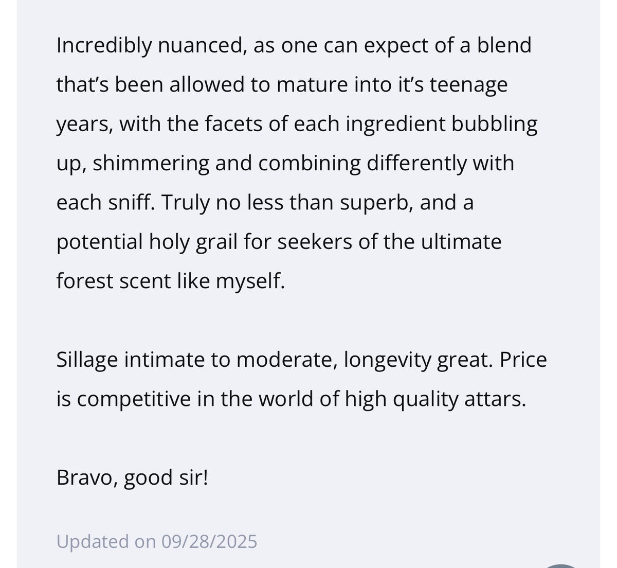 Dark Forest Attar 2012
