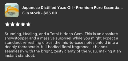 Japanese Distilled Yuzu Oil