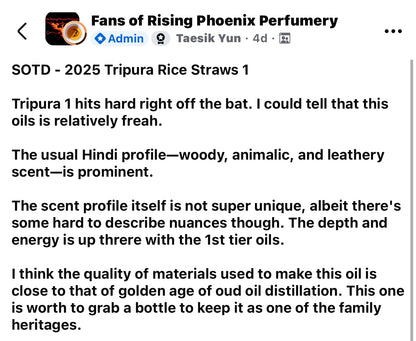 Tripuri I 2025 - Tripura India - Pure Hindi Oud Oil