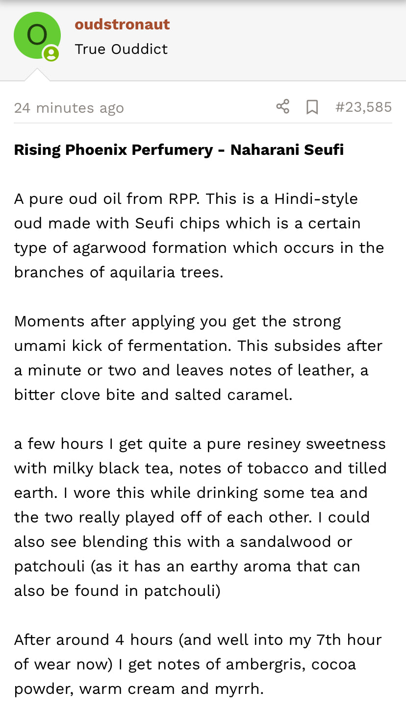 Naharani Seufi 2017 Oud Oil : Pure Hindi Oud Oil - Dehn al Oudh