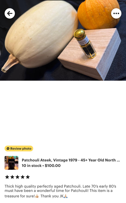 Patchouli Ateek 1979 - Old North Sumatra, Indonesia Royal Grade Pure Essential Oil