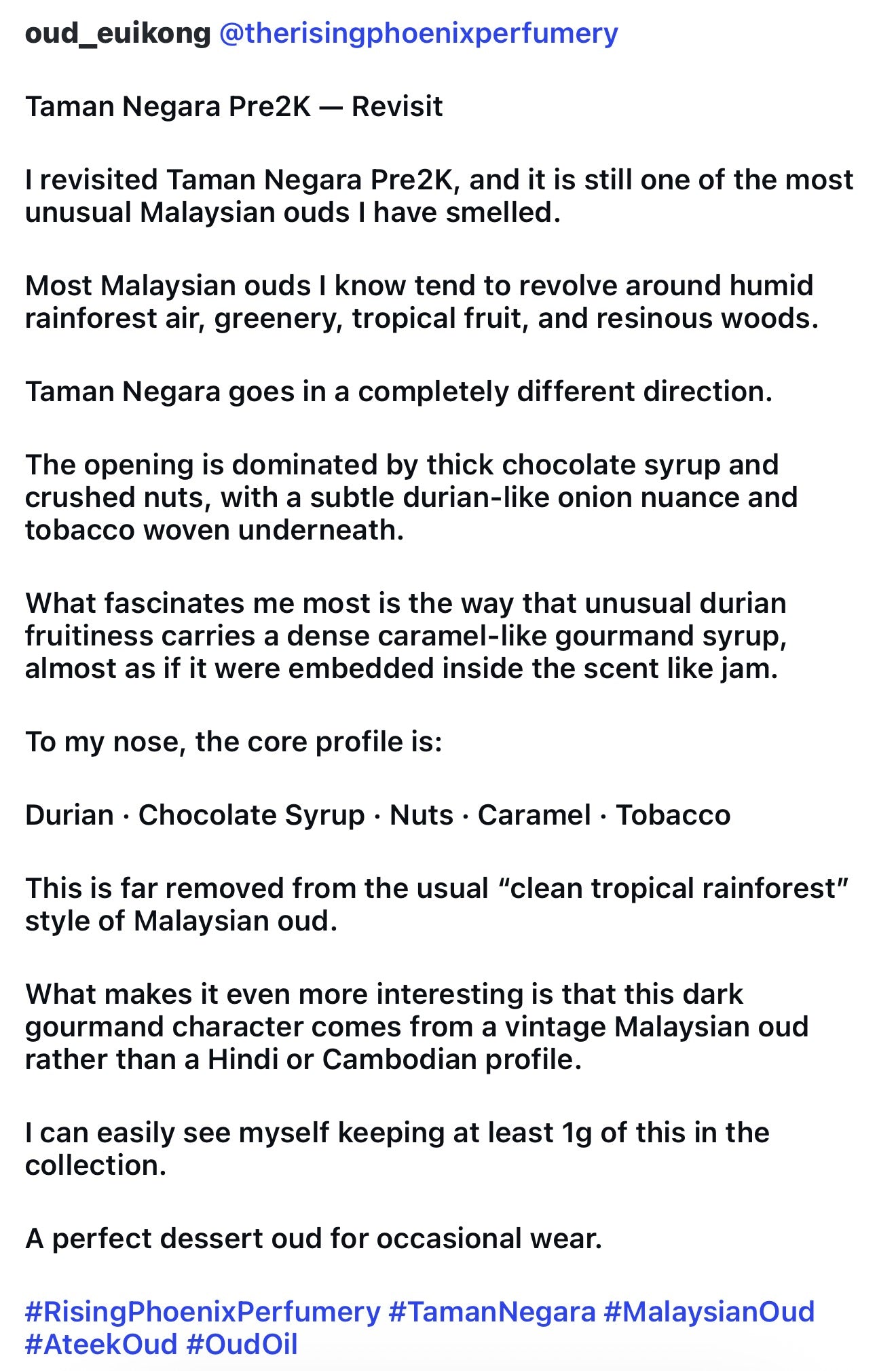 Taman Negara Pre2K - Ateek Series - Taman Negara Kenyir Forest Preserve - West Malaysia - Pure Artisan Malay Oud Oil - Dehn al Oud