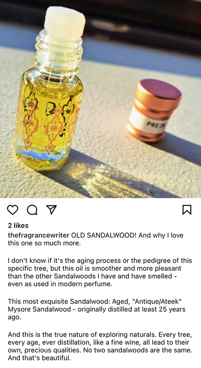 Mysore Pre 2K - Ateek Series - Limited Artisan Mysore Sandalwood Oil