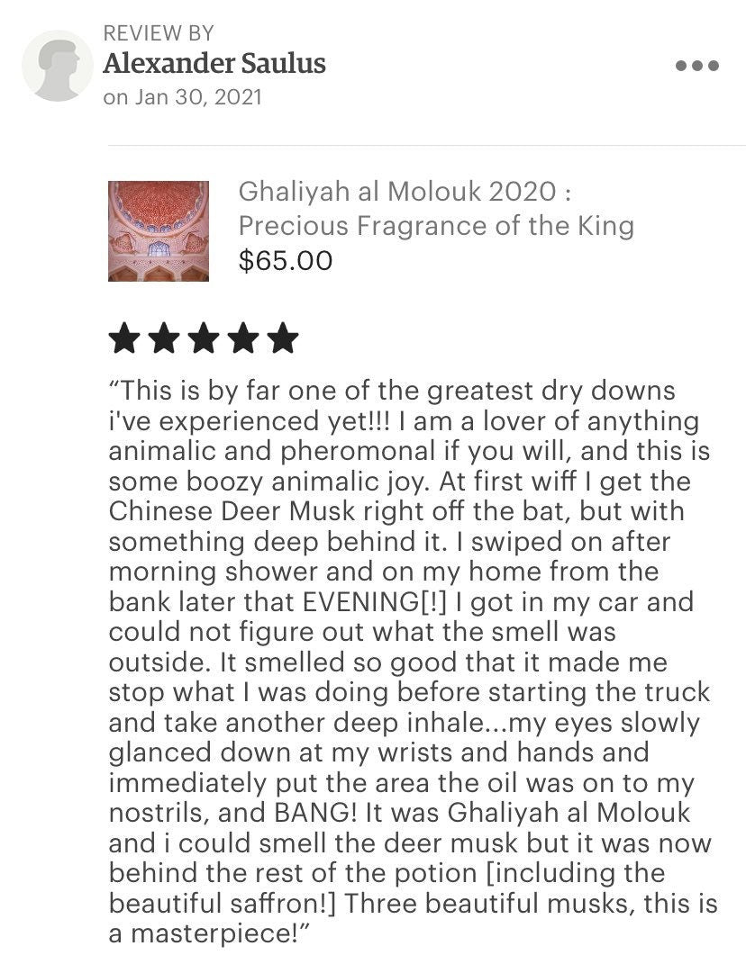 Ghaliya al Molouk 2021 : Precious Fragrance of the King - RisingPhoenixPerfumery.com