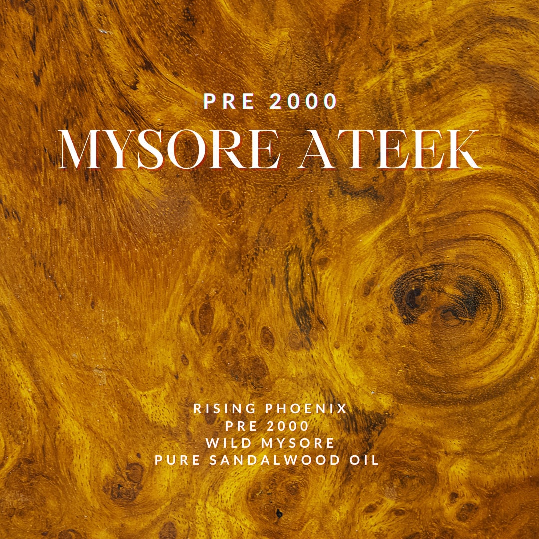 Mysore Ateek Pre-2000 - "Pre 2K" Vintage Indian Ateek Series Sandalwood Oil - Chandan - Rising Phoenix Perfumery - RisingPhoenixPerfumery.com